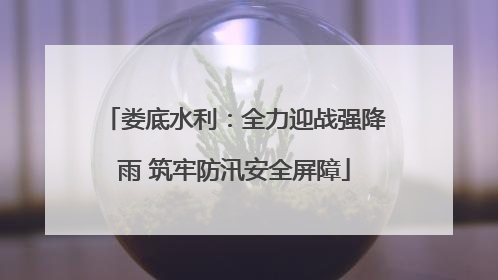 娄底水利：全力迎战强降雨 筑牢防汛安全屏障